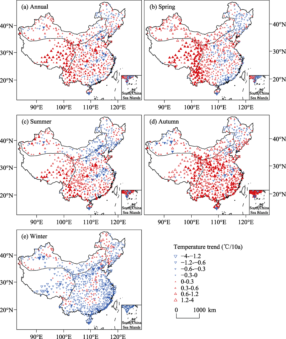 Changes in air temperature over China in response to the recent global