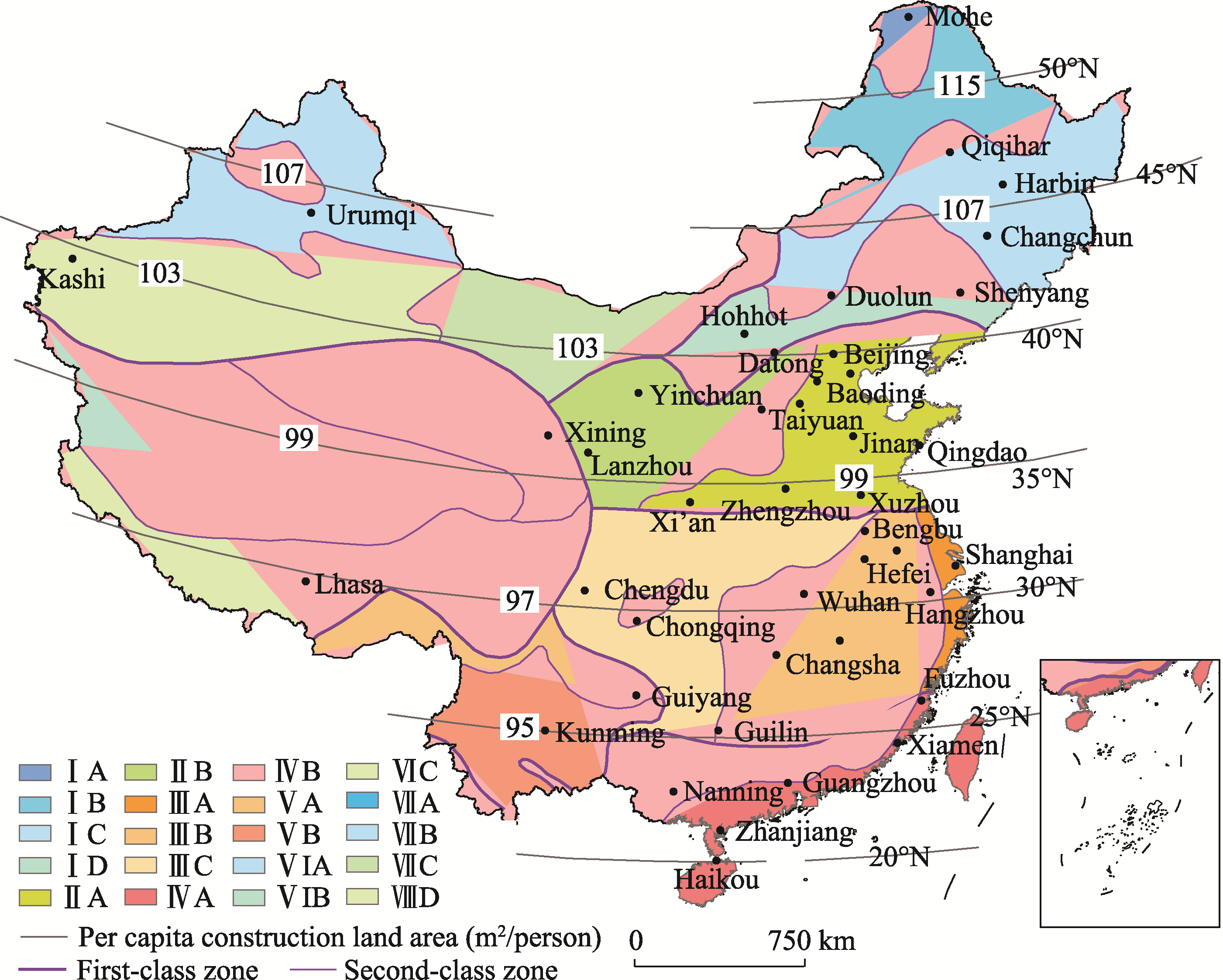 Urban planning construction land standard and its revision based on climate and topography in China Urban planning construction land standard and its revision based on climate and topography in China